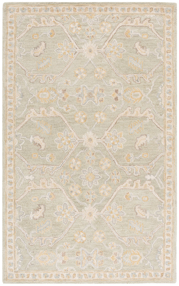 Safavieh Blossom Runner Area Rug - Hand-tufted Wool With Floral Motifs For Elegant Home Décor And Comfort Sage ,Beige Wool Blm701w-5
