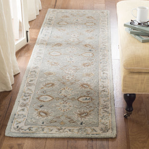 Safavieh Blossom Hand-Tufted 2'3" X 6' Wool Runner In Aqua Ivory – Low-Profile Floral Motif For Hallways BLM702M-26