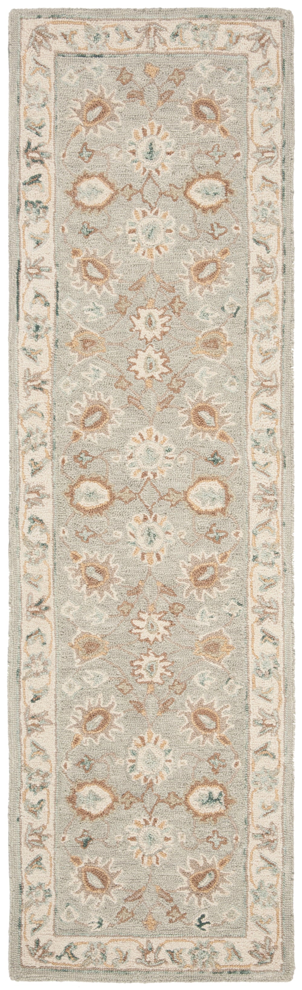 Safavieh Blossom Hand-tufted Wool Area Rug With Floral Motifs, Luxurious Comfort For Elegant Living Spaces Aqua ,Ivory Wool Blm702m-3