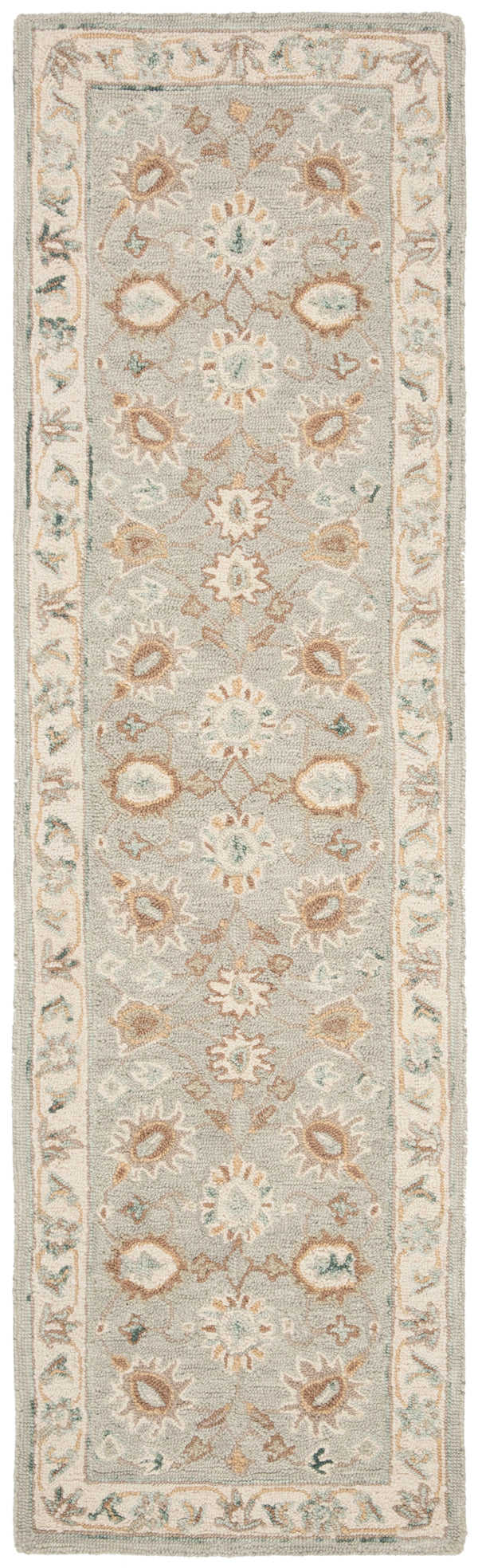 Safavieh Blossom Hand-tufted Wool Area Rug With Floral Motifs, Luxurious Comfort For Elegant Living Spaces Aqua ,Ivory Wool Blm702m-3