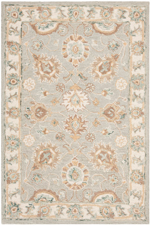 Safavieh Blossom Hand-tufted Wool Area Rug With Floral Motifs, Luxurious Comfort For Elegant Living Spaces Aqua ,Ivory Wool Blm702m-3