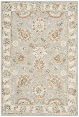 Safavieh Blossom Hand-Tufted 2'3" X 6' Wool Runner In Aqua Ivory – Low-Profile Floral Motif For Hallways BLM702M-26