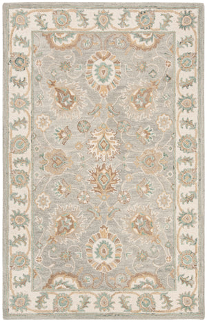 Safavieh Blossom Hand-tufted Wool Area Rug With Floral Motifs, Luxurious Comfort For Elegant Living Spaces Aqua ,Ivory Wool Blm702m-3