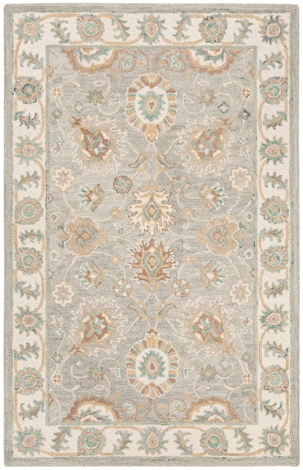 Safavieh Blossom Hand-tufted Wool Area Rug With Floral Motifs, Luxurious Comfort For Elegant Living Spaces Aqua ,Ivory Wool Blm702m-3