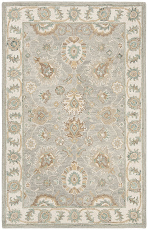Safavieh Blossom Hand-Tufted 2'3" X 6' Wool Runner In Aqua Ivory – Low-Profile Floral Motif For Hallways BLM702M-26