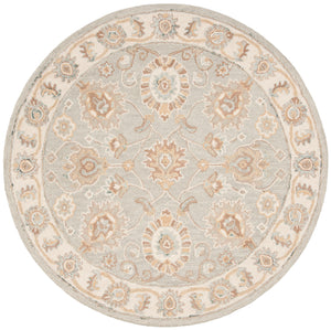 Safavieh Blossom Hand-tufted Wool Area Rug With Floral Motifs, Luxurious Comfort For Elegant Living Spaces Aqua ,Ivory Wool Blm702m-3