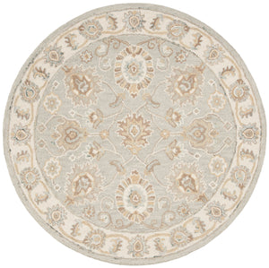 Safavieh Blossom Hand-Tufted 2'3" X 6' Wool Runner In Aqua Ivory – Low-Profile Floral Motif For Hallways BLM702M-26