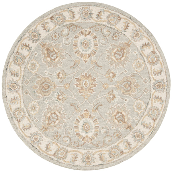 Safavieh Blossom Hand-Tufted 2'3" X 6' Wool Runner In Aqua Ivory – Low-Profile Floral Motif For Hallways BLM702M-26