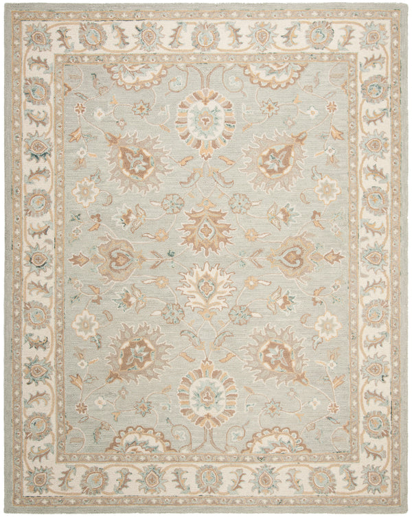 Safavieh Blossom Hand-tufted Wool Area Rug With Floral Motifs, Luxurious Comfort For Elegant Living Spaces Aqua ,Ivory Wool Blm702m-3