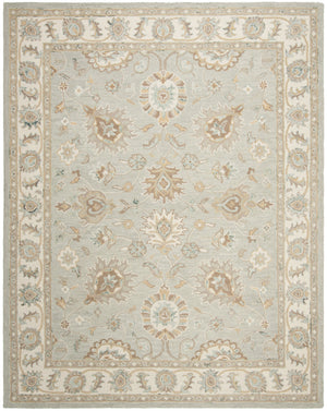 Safavieh Blossom Hand-Tufted 2'3" X 6' Wool Runner In Aqua Ivory – Low-Profile Floral Motif For Hallways BLM702M-26