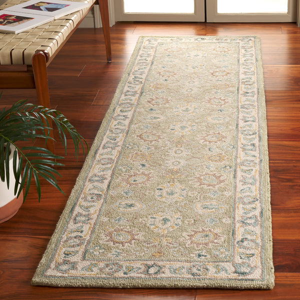 Safavieh Blossom Hand-tufted Wool Area Rug With Floral Motifs, Luxurious Comfort For Elegant Living Spaces Sage ,Ivory Wool Blm702w-210