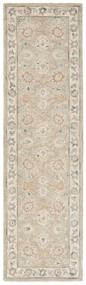 Safavieh Blossom Hand-tufted Wool Area Rug With Floral Motifs, Luxurious Comfort For Elegant Living Spaces Sage ,Ivory Wool Blm702w-210