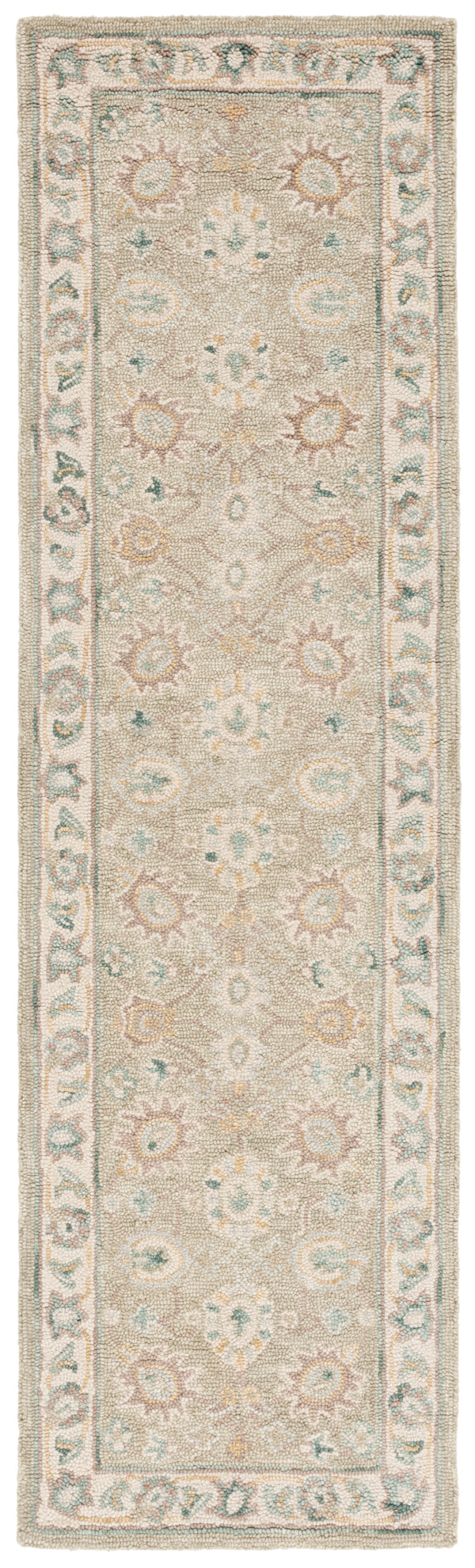 Safavieh Blossom Hand-tufted Wool Area Rug With Floral Motifs, Luxurious Comfort For Elegant Living Spaces Sage ,Ivory Wool Blm702w-210