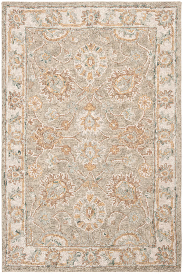 Safavieh Blossom Hand-tufted Wool Area Rug With Floral Motifs, Luxurious Comfort For Elegant Living Spaces Sage ,Ivory Wool Blm702w-210