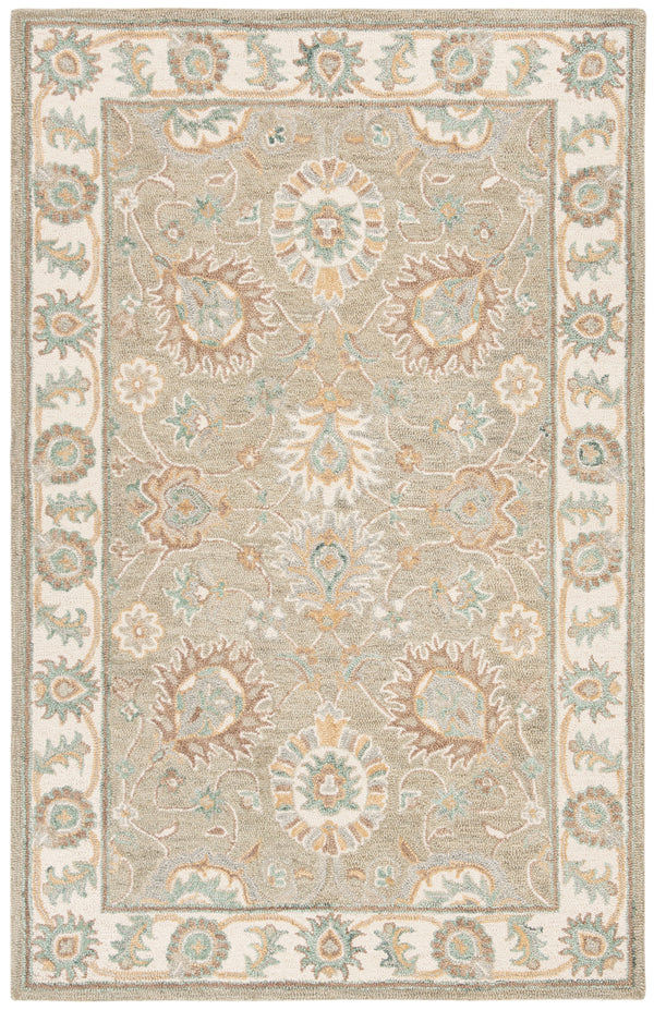 Safavieh Blossom Hand-tufted Wool Area Rug With Floral Motifs, Luxurious Comfort For Elegant Living Spaces Sage ,Ivory Wool Blm702w-210
