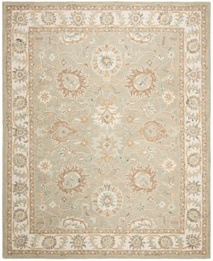 Safavieh Blossom Hand-tufted Wool Area Rug With Floral Motifs, Luxurious Comfort For Elegant Living Spaces Sage ,Ivory Wool Blm702w-210