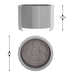 English Elm Titus Commercial Grade 27 Inch Smokeless Outdoor Firepit for Cozy Gatherings and Easy Setup Stainless Steel BLN-HY-B-2201FP-03-27-SS-GG