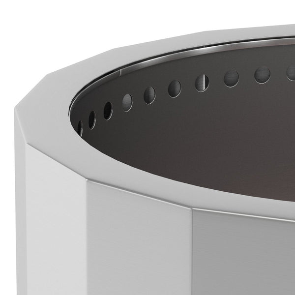 English Elm Titus Commercial Grade 27 Inch Smokeless Outdoor Firepit for Cozy Gatherings and Easy Setup Stainless Steel BLN-HY-B-2201FP-03-27-SS-GG