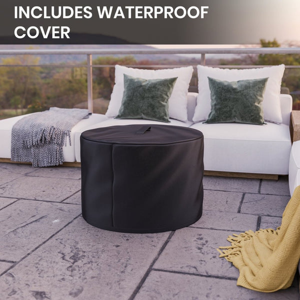 English Elm Titus Commercial Grade 27 Inch Smokeless Outdoor Firepit for Cozy Gatherings and Easy Setup Stainless Steel BLN-HY-B-2201FP-03-27-SS-GG