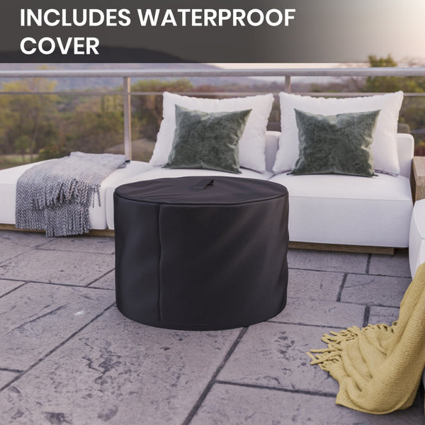 English Elm Titus Commercial Grade 27 Inch Smokeless Outdoor Firepit for Cozy Gatherings and Easy Setup Black BLN-HY-B-2201FP-03PC-BK-GG