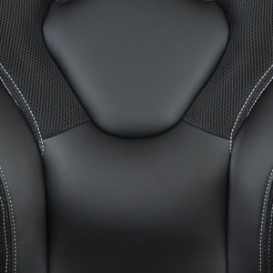 English Elm Optis Gaming Desk and Racing Chair Set with Ergonomic Design, Cable Management, and Cup Holder Black BLN-X10D1904-BK-GG