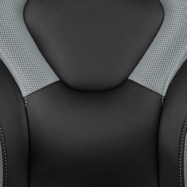English Elm Optis Gaming Desk and Racing Chair Set with Ergonomic Design, Cable Management, and Cup Holder Gray BLN-X10D1904-GY-GG