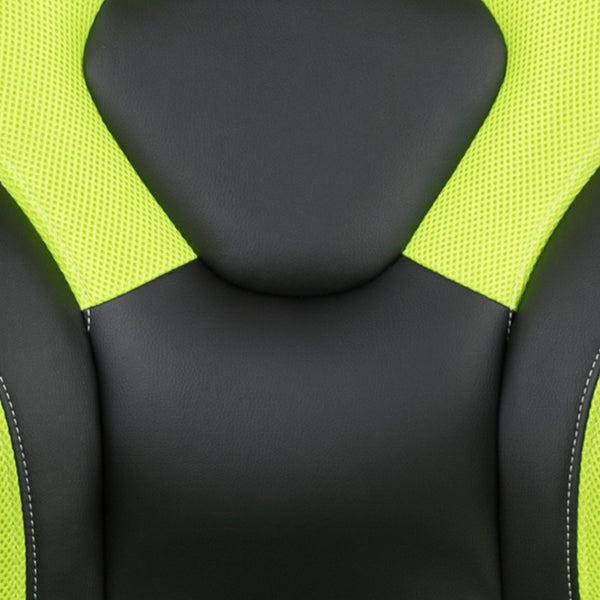 English Elm Optis Gaming Desk and Ergonomic Racing Chair Set with Cup Holder, Headphone Hook & Cable Management Green BLN-X10D1904L-GN-GG