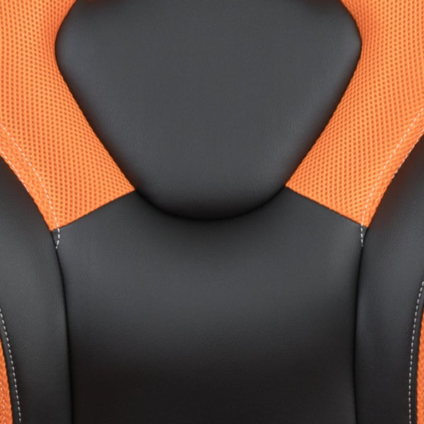English Elm Optis Gaming Desk and Ergonomic Racing Chair Set with Cup Holder, Headphone Hook & Cable Management Orange BLN-X10D1904L-OR-GG