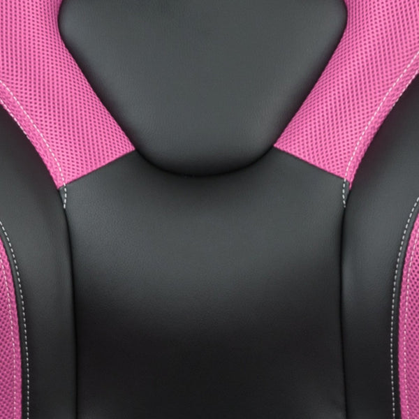 English Elm Optis Gaming Desk and Ergonomic Racing Chair Set with Cup Holder, Headset Hook, and Comfort Features Pink BLN-X10RSG1030-PK-GG