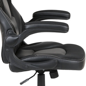 English Elm Optis Gaming Desk and Racing Chair Set with Monitor Stand, Cup Holder, and Ergonomic Design Black BLN-X10RSG1031-BK-GG