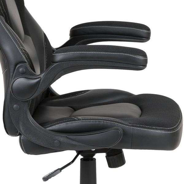 English Elm Optis Gaming Desk and Racing Chair Set with Monitor Stand, Cup Holder, and Ergonomic Design Black BLN-X10RSG1031-BK-GG