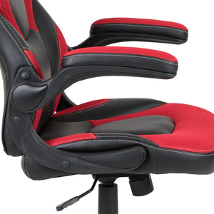 English Elm Optis Gaming Desk and Racing Chair Set with Monitor Stand, Cup Holder, and Ergonomic Design Red BLN-X10RSG1031-RD-GG