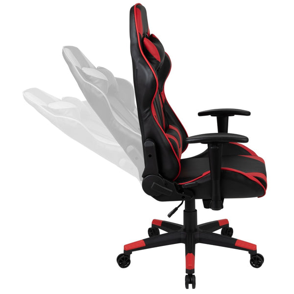 English Elm Optis Gaming Desk and Ergonomic Racing Chair Set with Cup Holder, Headphone Hook, and Mouse Pad Red BLN-X20D1904L-RD-GG