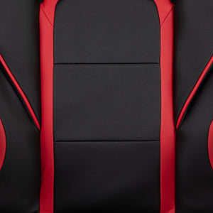 English Elm Optis Gaming Desk and Reclining Chair Set with Footrest, Massage Support, and Cable Management System Red BLN-X40D1904L-RD-GG