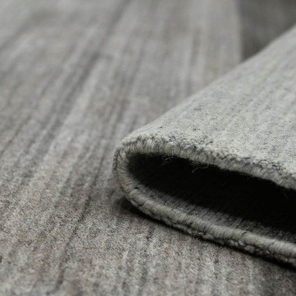 Amer Rugs Blend Hand-woven Striped Area Rug With Southwestern Design For Farmhouse And Contemporary Spaces Light Gray Wool, Viscose Bln10203