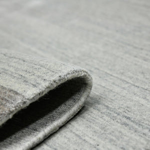 Amer Rugs Blend Hand-woven Striped Area Rug With Southwestern Design For Farmhouse And Contemporary Spaces Light Gray Wool, Viscose Bln10203