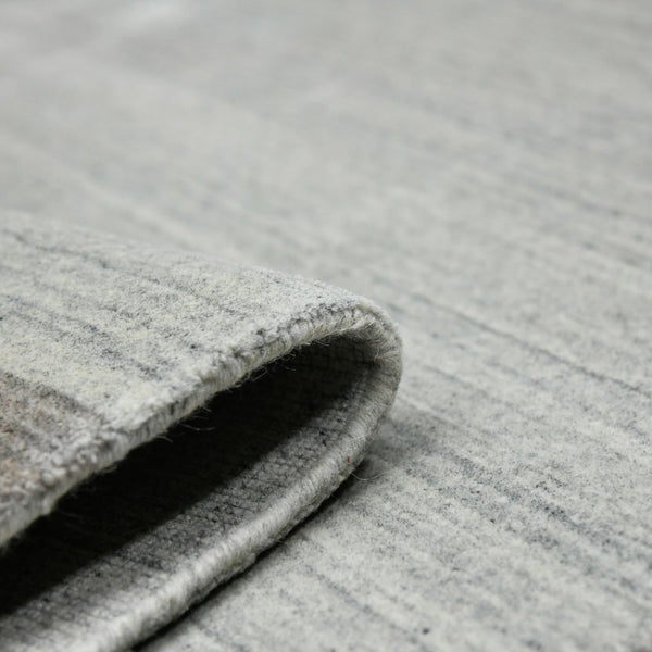 Amer Rugs Blend Hand-woven Striped Area Rug With Southwestern Design For Farmhouse And Contemporary Spaces Light Gray Wool, Viscose Bln10203