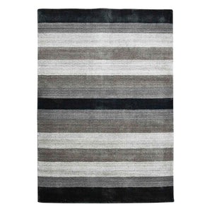 Amer Rugs Blend Hand-woven Striped Area Rug With Southwestern Design For Farmhouse And Contemporary Spaces Charcoal Wool, Viscose Bln150203