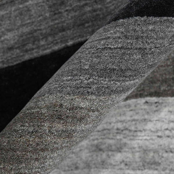 Amer Rugs Blend Hand-woven Striped Area Rug With Southwestern Design For Farmhouse And Contemporary Spaces Charcoal Wool, Viscose Bln150203