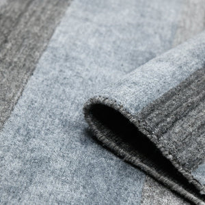 Amer Rugs Blend Hand-woven Striped Area Rug With Southwestern Design For Farmhouse And Contemporary Spaces Gray Wool, Viscose Bln180203