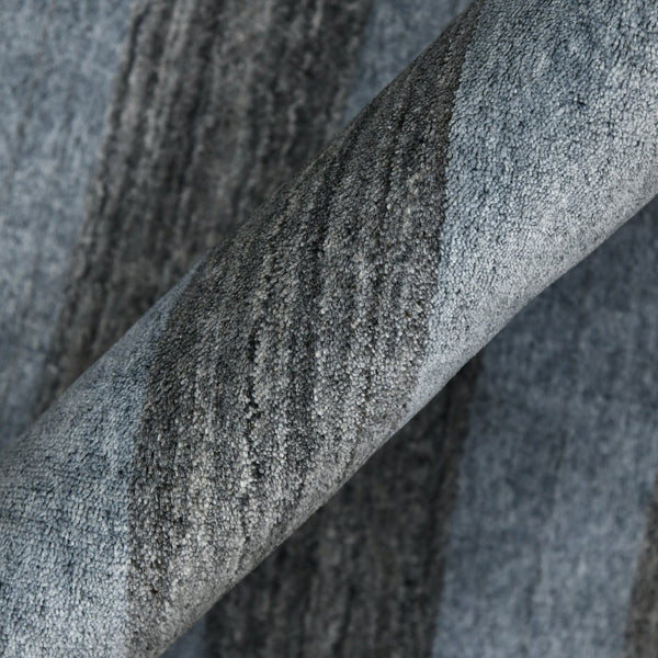 Amer Rugs Blend Hand-woven Striped Area Rug With Southwestern Design For Farmhouse And Contemporary Spaces Gray Wool, Viscose Bln180203