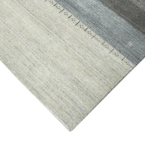 Amer Rugs Blend Hand-woven Striped Area Rug With Southwestern Design For Farmhouse And Contemporary Spaces Ivory Wool, Viscose Bln20203
