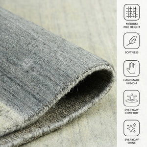 Amer Rugs Blend Hand-woven Striped Area Rug With Southwestern Design For Farmhouse And Contemporary Spaces Ivory Wool, Viscose Bln20203