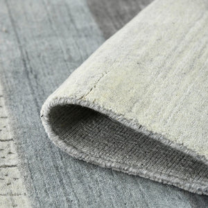 Amer Rugs Blend Hand-woven Striped Area Rug With Southwestern Design For Farmhouse And Contemporary Spaces Ivory Wool, Viscose Bln20203