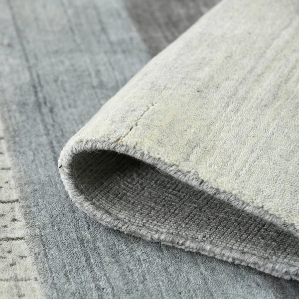 Amer Rugs Blend Hand-woven Striped Area Rug With Southwestern Design For Farmhouse And Contemporary Spaces Ivory Wool, Viscose Bln20203