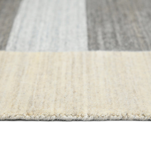 Blend Handwoven Wool Viscose Area Rug Farmhouse Stripe Plush Living Room Decor Display