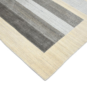 Blend Handwoven Wool Viscose Area Rug Farmhouse Stripe Plush Living Room Decor Display