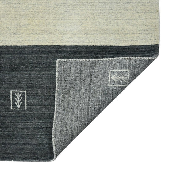 Amer Rugs Blend Hand-woven Striped Area Rug With Southwestern Design For Farmhouse And Contemporary Spaces Charcoal Wool, Viscose Bln50203