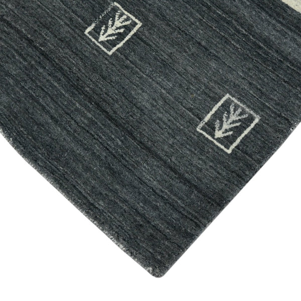 Amer Rugs Blend Hand-woven Striped Area Rug With Southwestern Design For Farmhouse And Contemporary Spaces Charcoal Wool, Viscose Bln50203