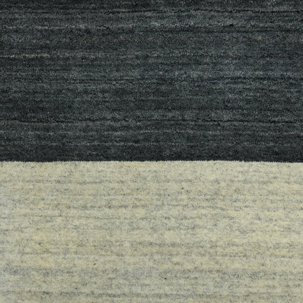 Amer Rugs Blend Hand-woven Striped Area Rug With Southwestern Design For Farmhouse And Contemporary Spaces Charcoal Wool, Viscose Bln50203